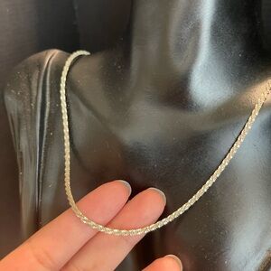 Sterling silver diamond cut necklace chain 20 inch Italy